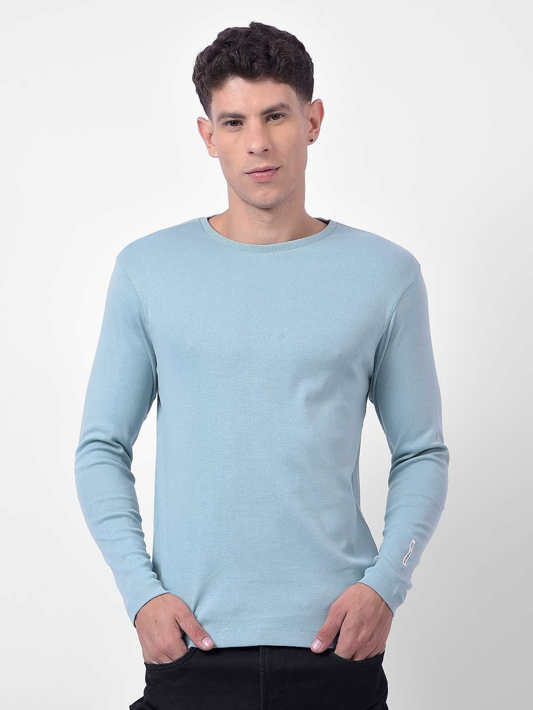 Numero Uno Men Blue Crew Neck Slim Fit T-Shirt